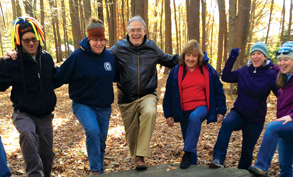 Group problem-solving at Project Adventure, Beverly, Massachusetts