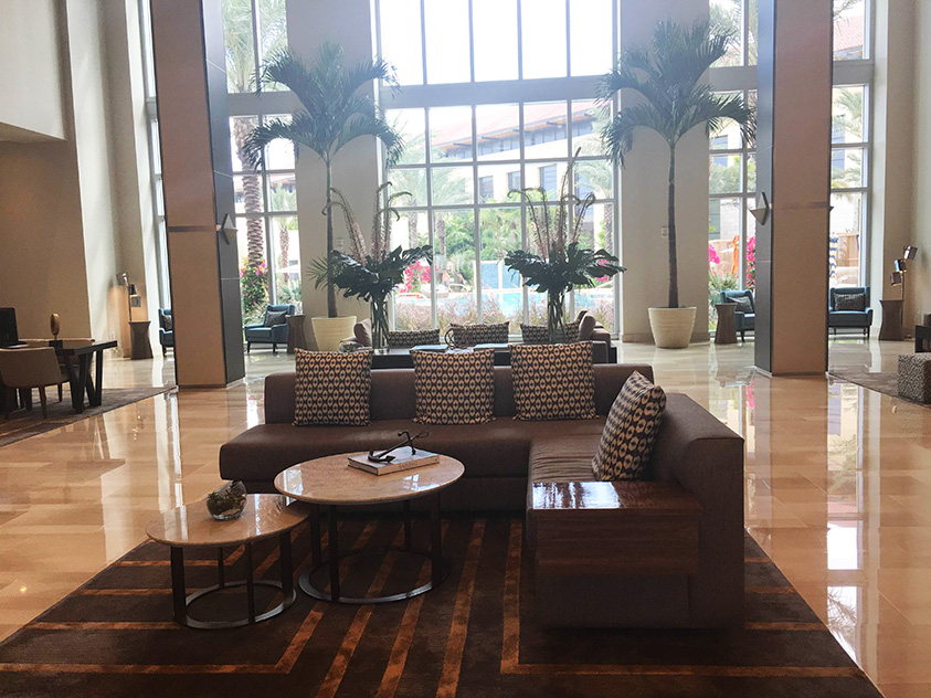 Hilton West Palm Beach lobby.