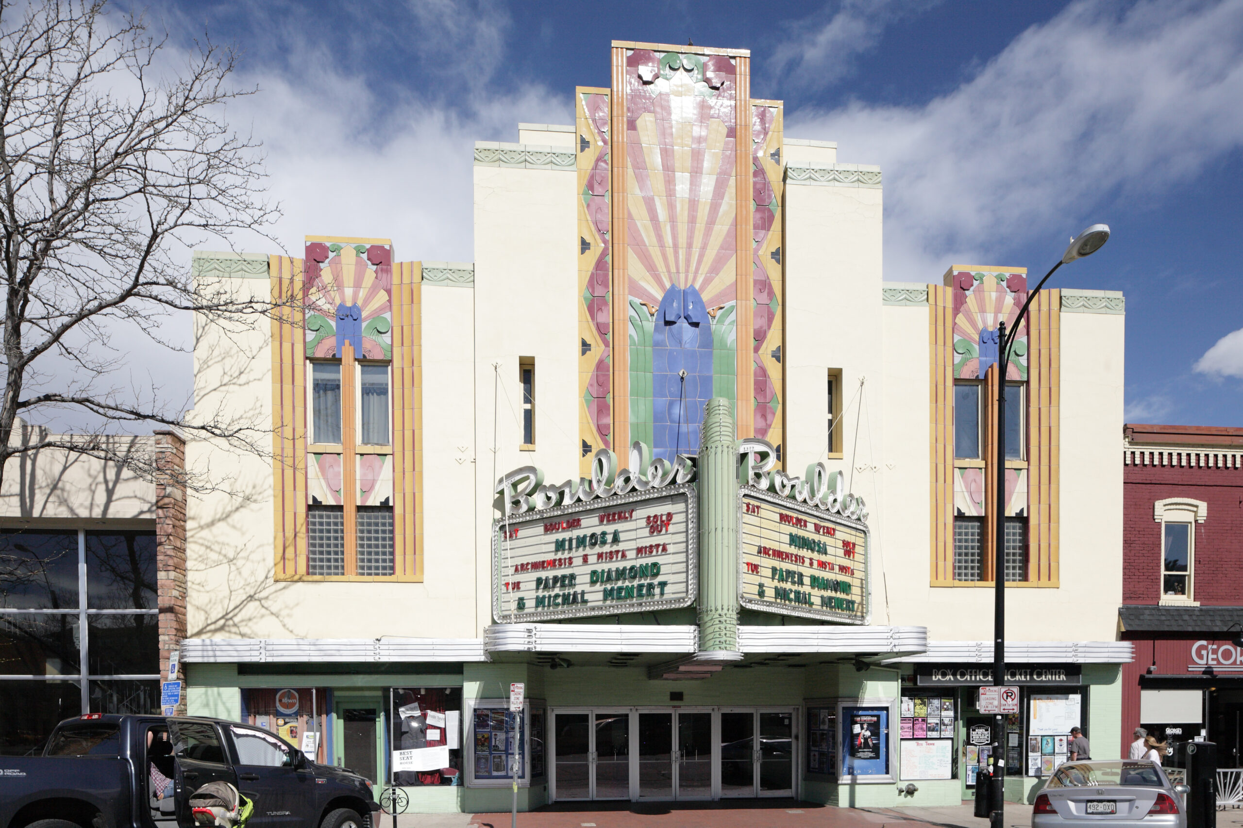 Front of of boulder theater in denver