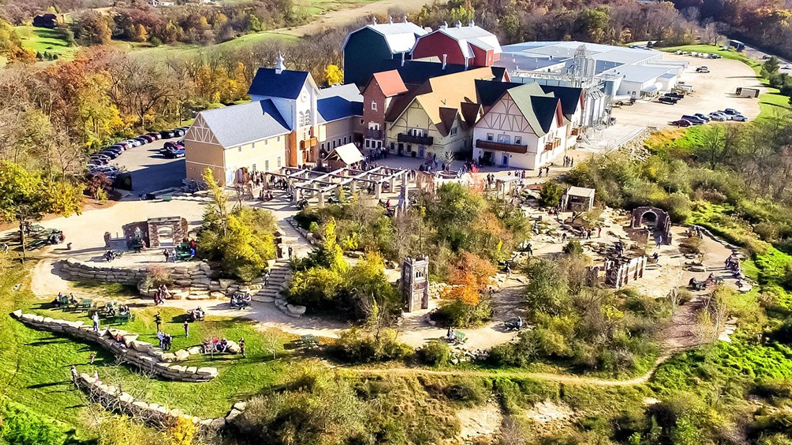 aerial view of large building