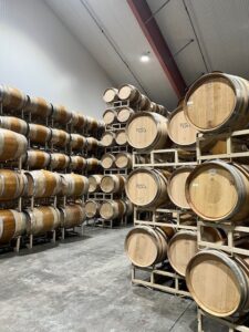 Barrel cave at Robert Hall Winery 