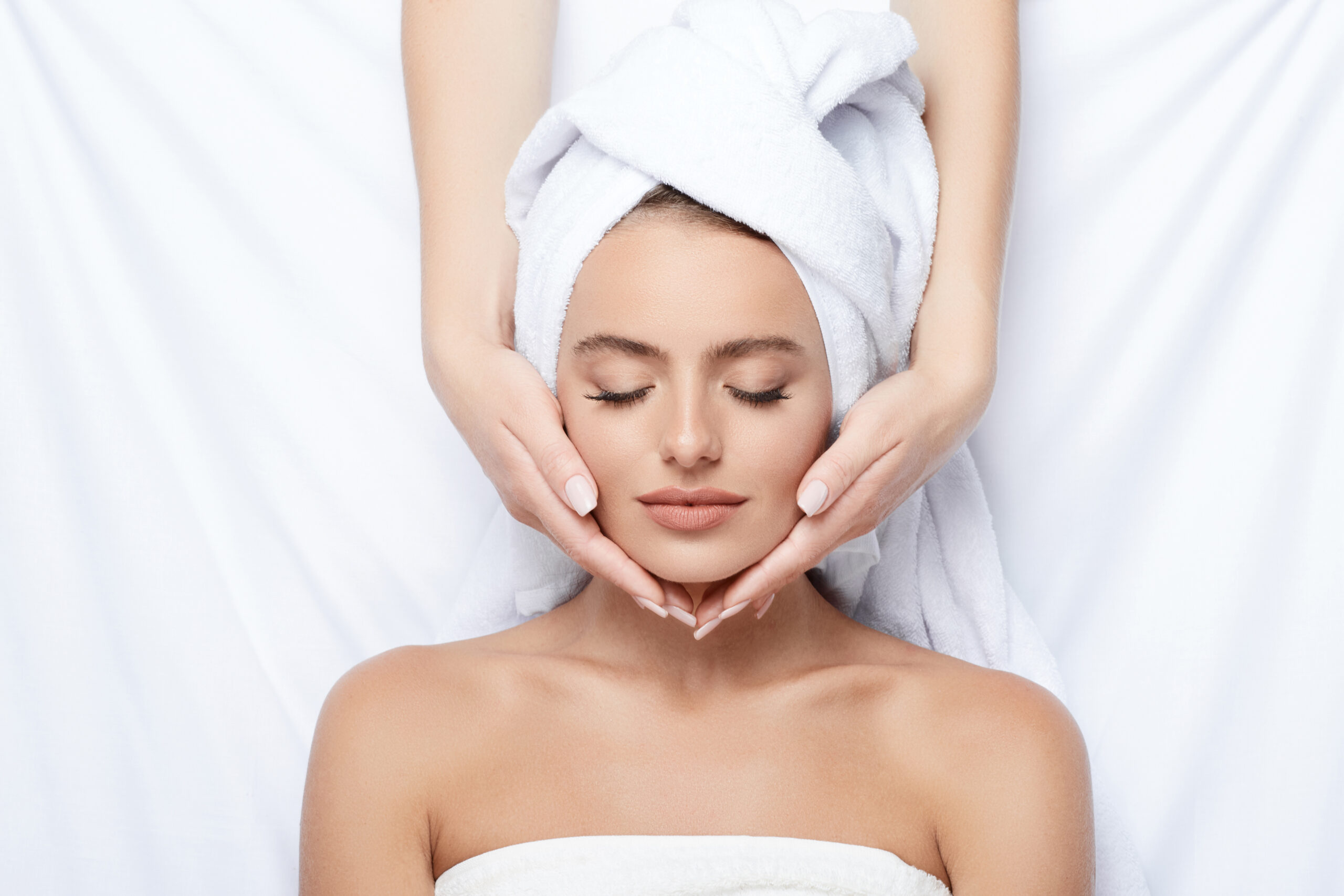 woman getting a face massage