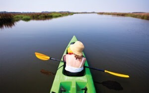 woman kayaking