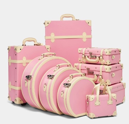 pink luggage