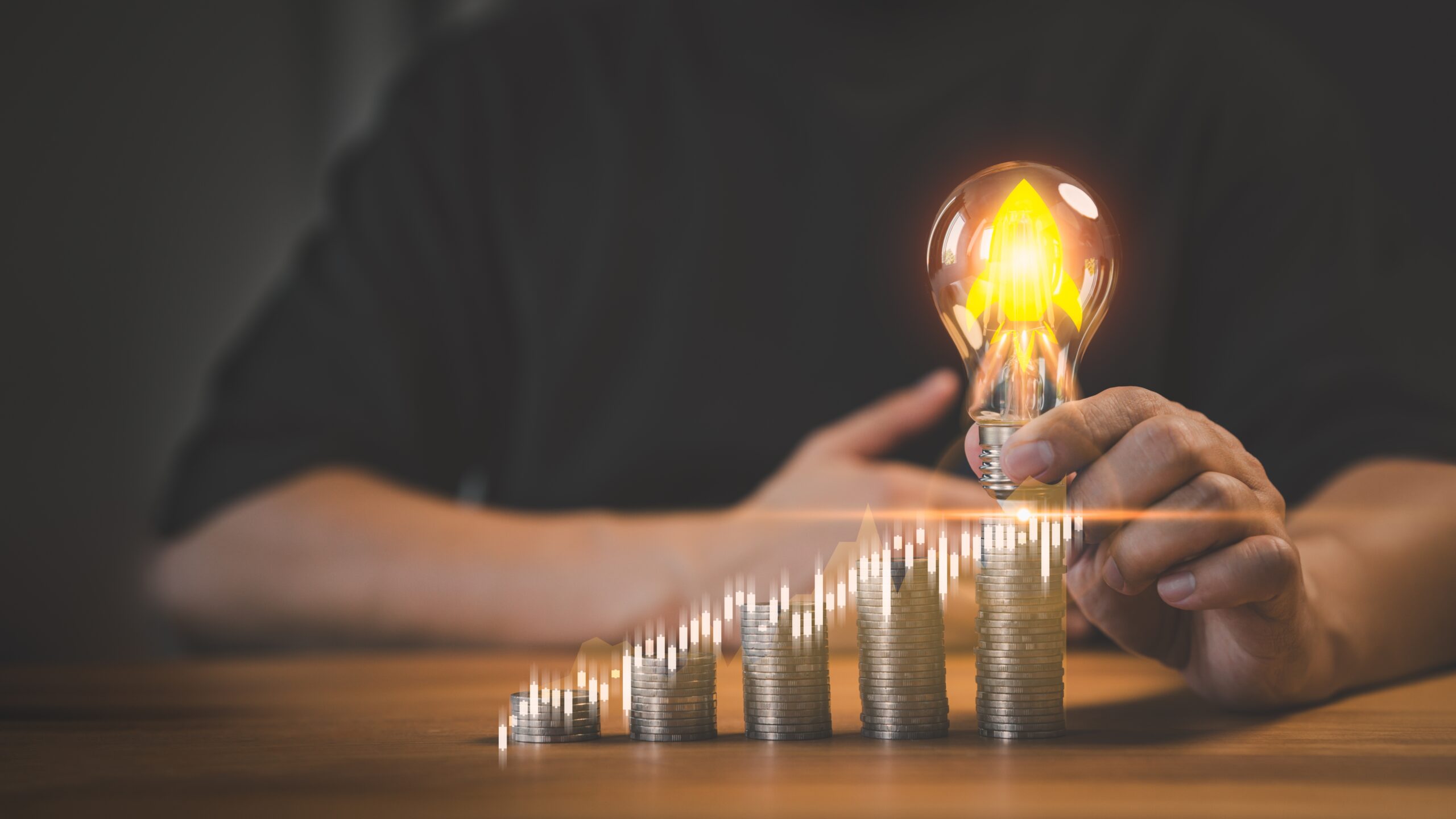 hand holding a light bulb