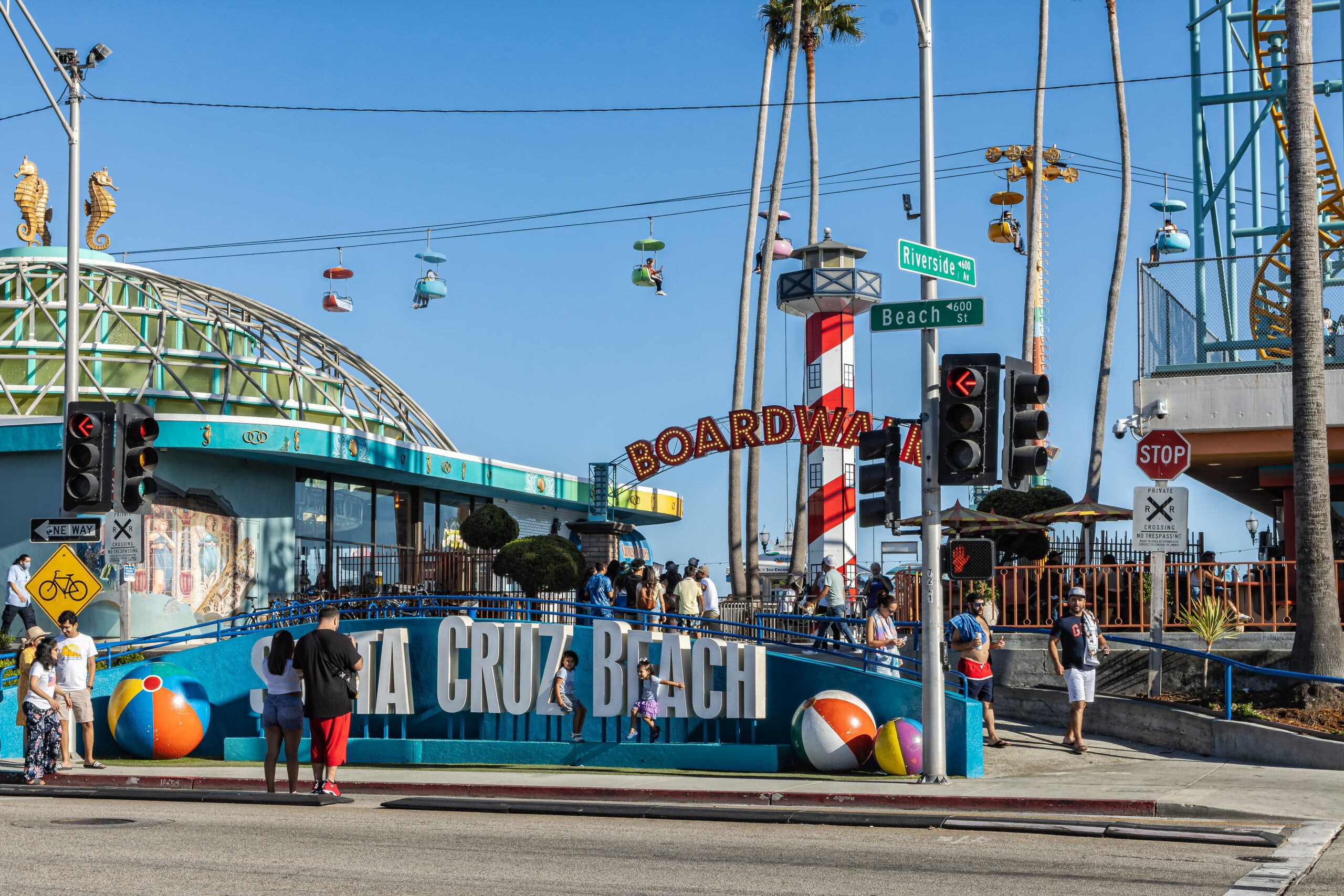 Santa Cruz boardwalk in California