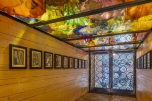 Persian Ceiling at the Boathouse for Refract Seattle story; Dale Chihuly, Persian Ceiling and Rondel Doors, 1999, The Boathouse, Seattle, 2022 © Chihuly Studio. All rights reserved 