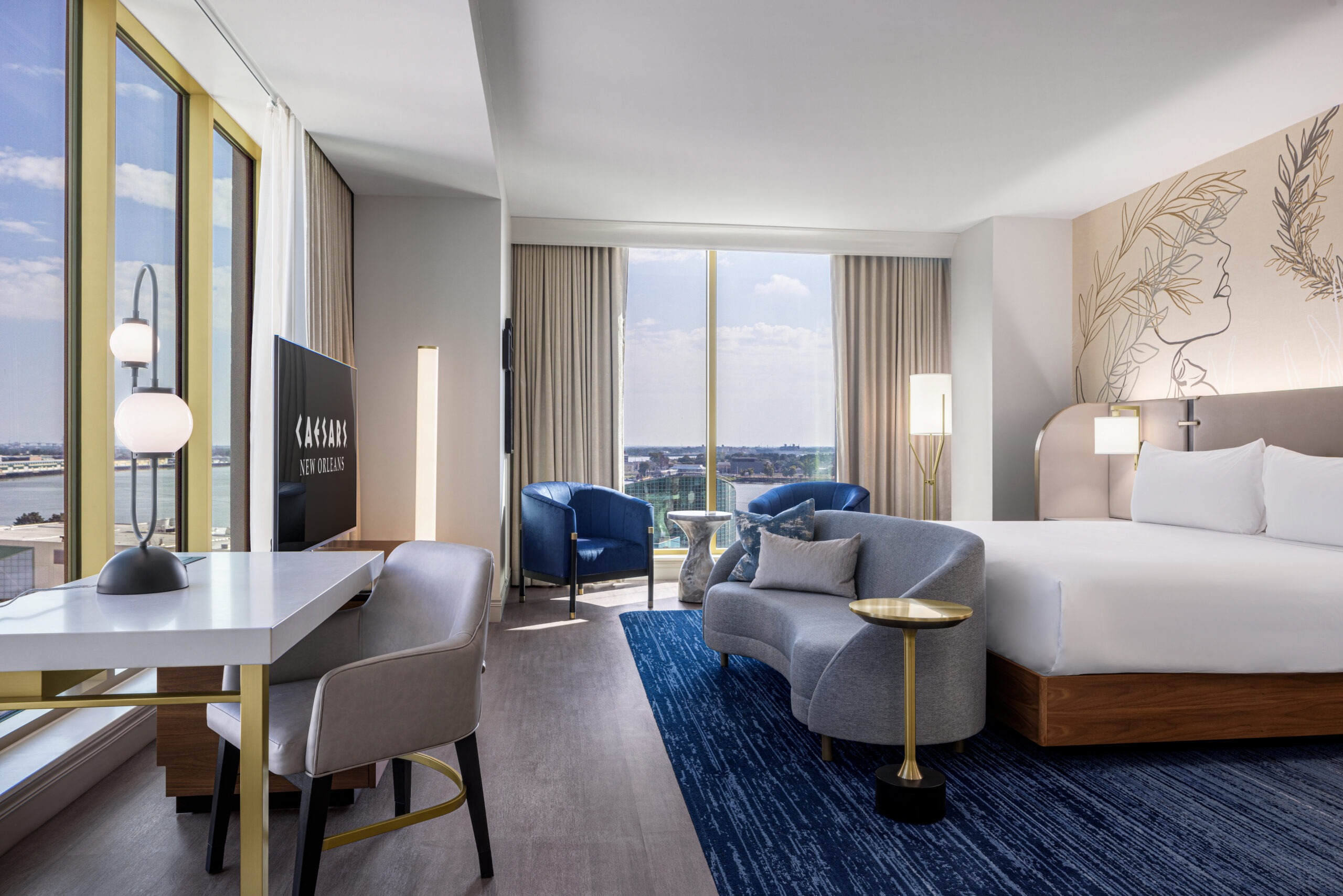 Hotel guest room at Caesars New Orleans in Louisiana