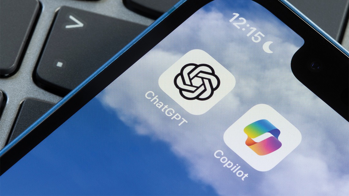 ChatGPT and Copilot apps on smartphone