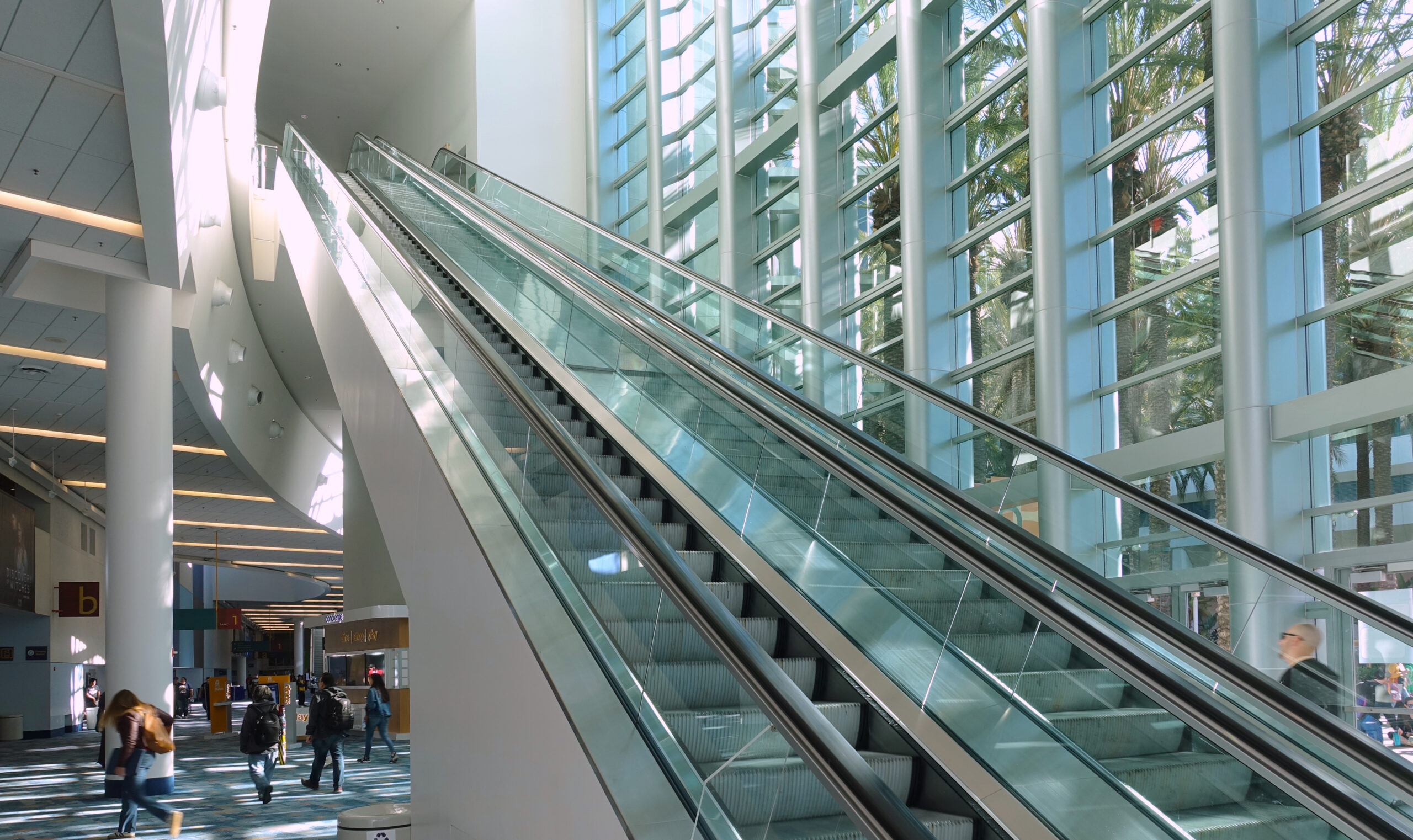 Escalator in Anaheim Convention Center in Southern California